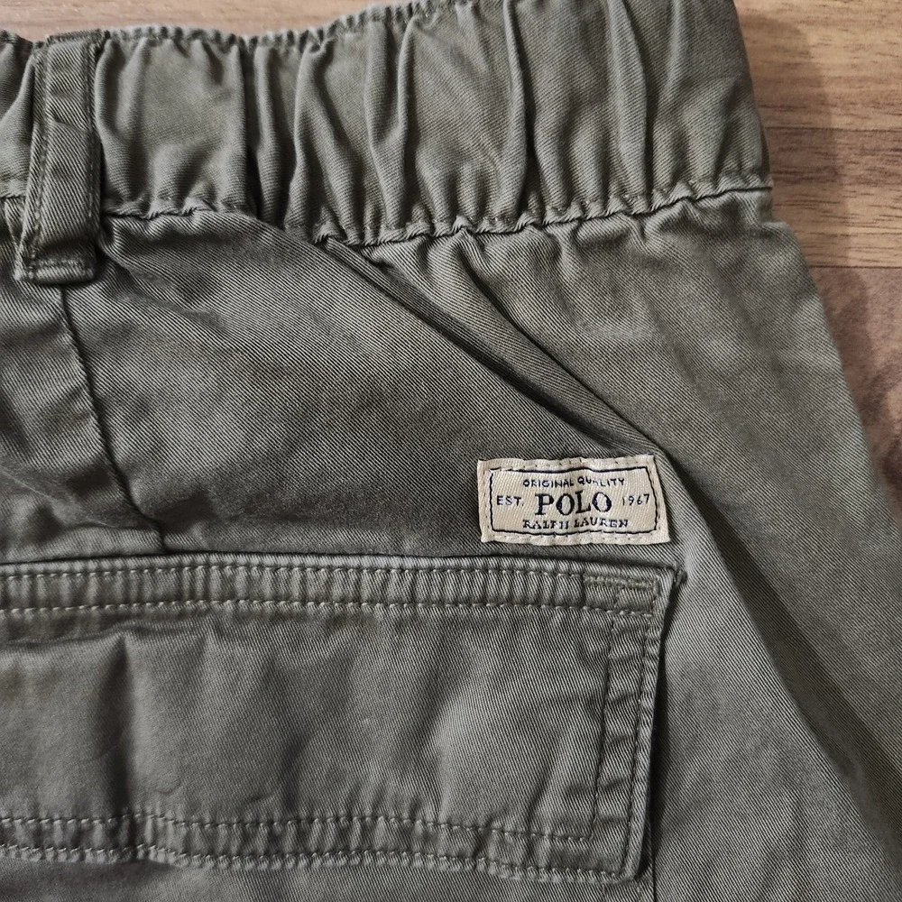 Polo Ralph Lauren Cargo Jogger Pants Green Cargo Military Utility Large Euc